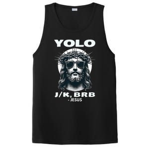 Funny Easter Gifts Christian Resurrection Yolo Jk Brb Jesus PosiCharge Competitor Tank