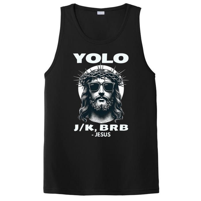 Funny Easter Gifts Christian Resurrection Yolo Jk Brb Jesus PosiCharge Competitor Tank