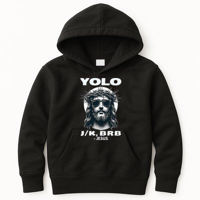 Funny Easter Gifts Christian Resurrection Yolo Jk Brb Jesus Kids Hoodie