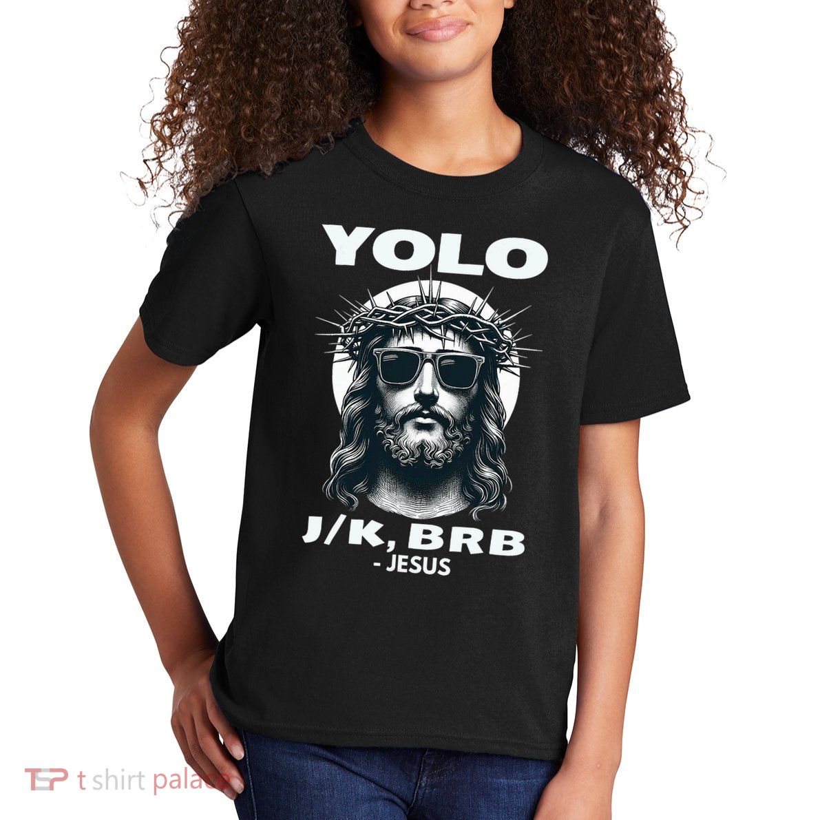 Funny Easter Gifts Christian Resurrection Yolo Jk Brb Jesus Kids T-Shirt