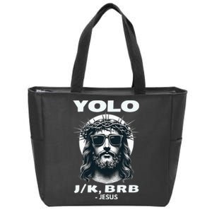 Funny Easter Gifts Christian Resurrection Yolo Jk Brb Jesus Zip Tote Bag