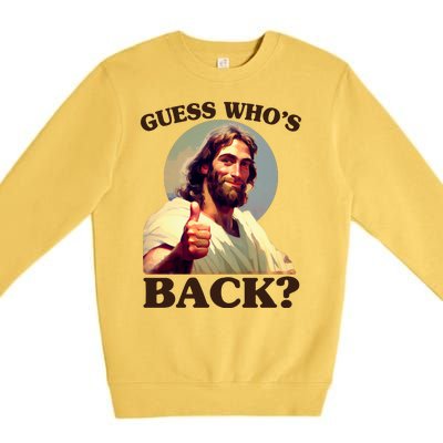 Funny Easter Guess Whos Back Jesus Premium Crewneck Sweatshirt