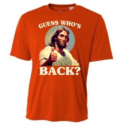 Funny Easter Guess Whos Back Jesus Cooling Performance Crew T-Shirt