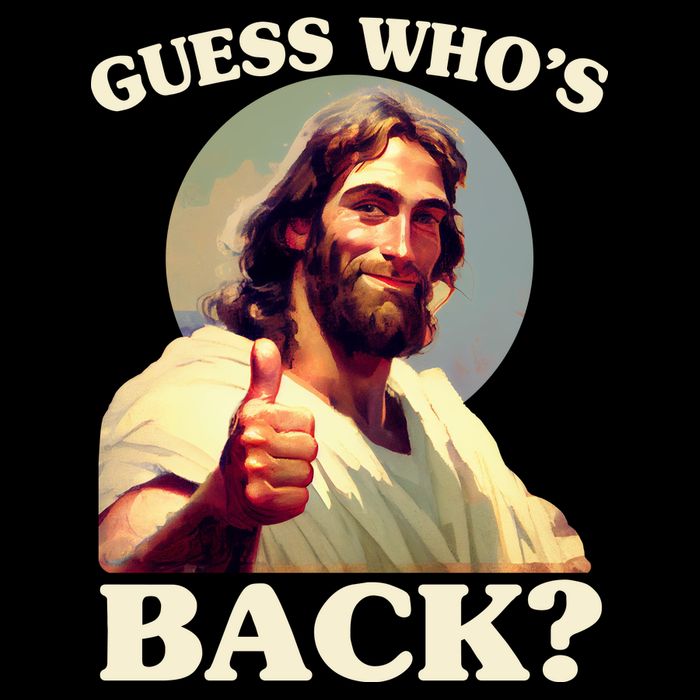 Funny Easter Guess Whos Back Jesus 7-Panel Snapback Hat