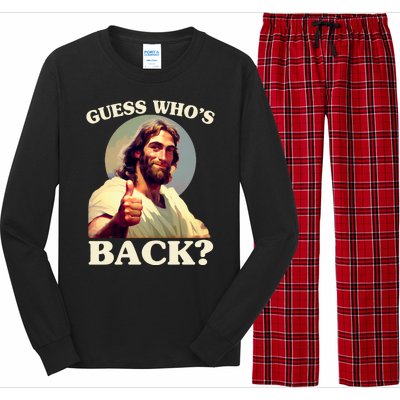 Funny Easter Guess Whos Back Jesus Long Sleeve Pajama Set