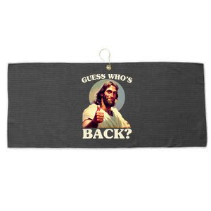 Funny Easter Guess Whos Back Jesus Large Microfiber Waffle Golf Towel