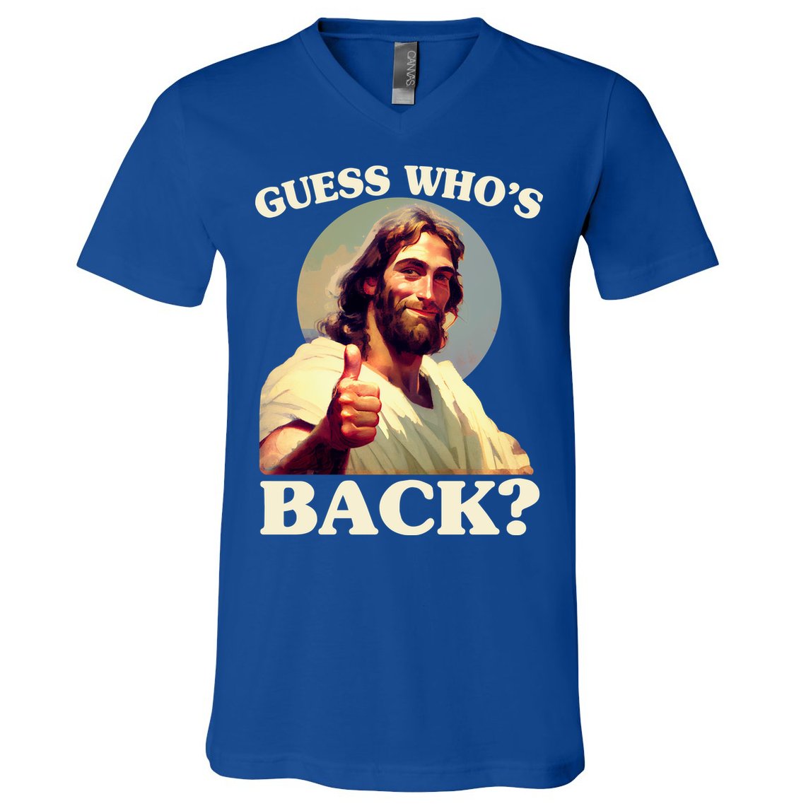 Funny Easter Guess Whos Back Jesus V-Neck T-Shirt