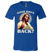 Funny Easter Guess Whos Back Jesus V-Neck T-Shirt