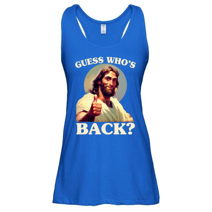 Funny Easter Guess Whos Back Jesus Ladies Essential Flowy Tank