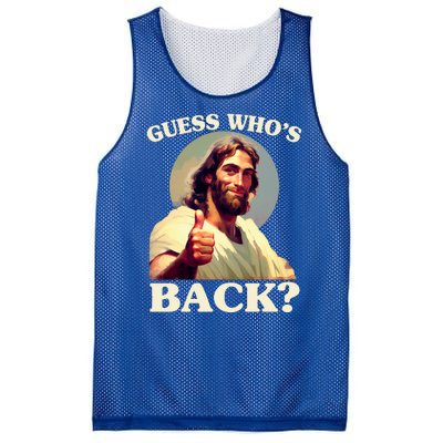 Funny Easter Guess Whos Back Jesus Mesh Reversible Basketball Jersey Tank