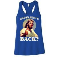 Funny Easter Guess Whos Back Jesus Women's Racerback Tank