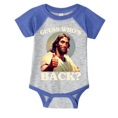 Funny Easter Guess Whos Back Jesus Infant Baby Jersey Bodysuit