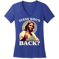 Funny Easter Guess Whos Back Jesus Women's V-Neck T-Shirt