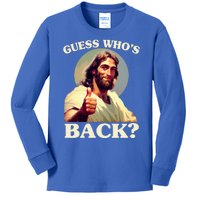 Funny Easter Guess Whos Back Jesus Kids Long Sleeve Shirt