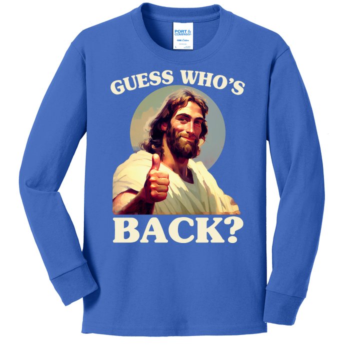 Funny Easter Guess Whos Back Jesus Kids Long Sleeve Shirt