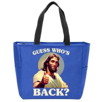 Funny Easter Guess Whos Back Jesus Zip Tote Bag