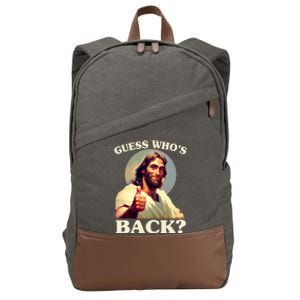 Funny Easter Guess Whos Back Jesus Cotton Canvas Backpack