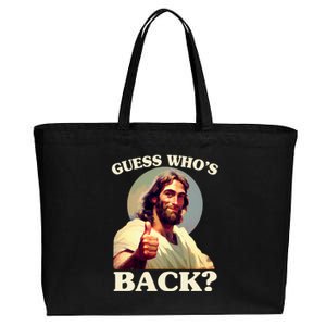 Funny Easter Guess Whos Back Jesus Cotton Canvas Jumbo Tote