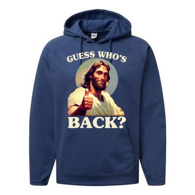 Funny Easter Guess Whos Back Jesus Performance Fleece Hoodie