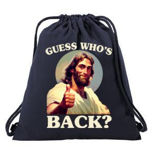 Funny Easter Guess Whos Back Jesus Drawstring Bag