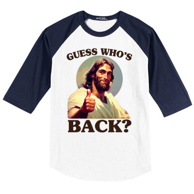 Funny Easter Guess Whos Back Jesus Baseball Sleeve Shirt