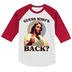 Funny Easter Guess Whos Back Jesus Kids Colorblock Raglan Jersey