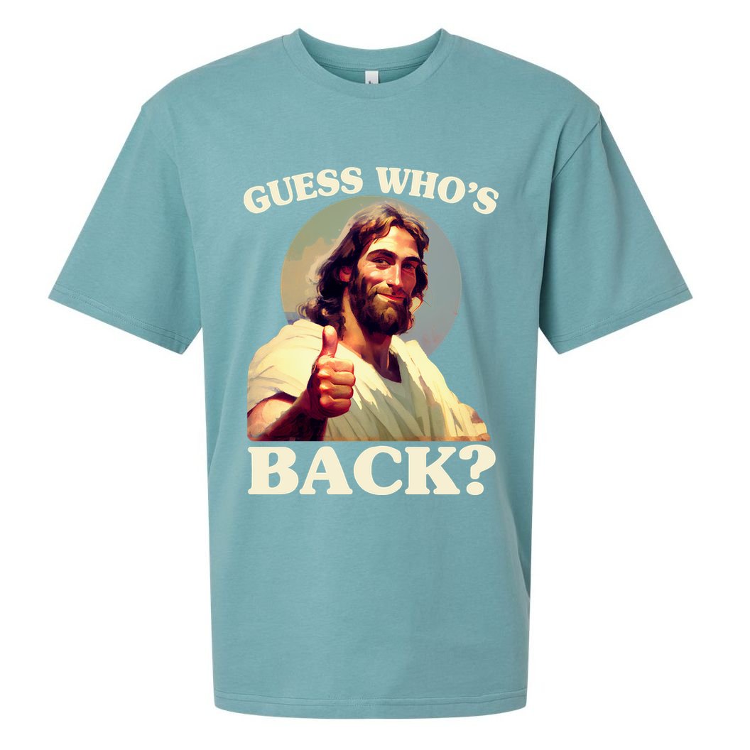 Funny Easter Guess Whos Back Jesus Sueded Cloud Jersey T-Shirt