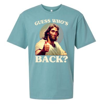 Funny Easter Guess Whos Back Jesus Sueded Cloud Jersey T-Shirt