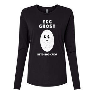 Funny Egg Ghost Of The Keto Boo Crew Squad Gift Womens Cotton Relaxed Long Sleeve T-Shirt