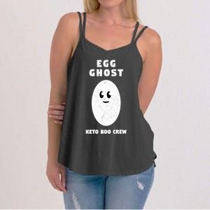 Funny Egg Ghost Of The Keto Boo Crew Squad Gift Women's Strappy Tank