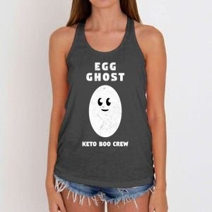 Funny Egg Ghost Of The Keto Boo Crew Squad Gift Women's Knotted Racerback Tank