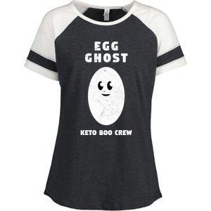 Funny Egg Ghost Of The Keto Boo Crew Squad Gift Enza Ladies Jersey Colorblock Tee