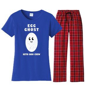 Funny Egg Ghost Of The Keto Boo Crew Squad Gift Women's Flannel Pajama Set