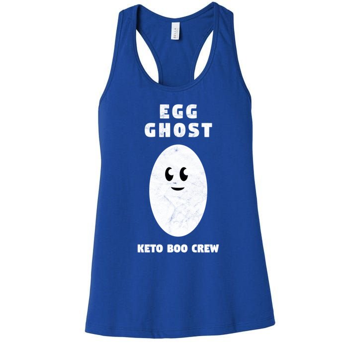 Funny Egg Ghost Of The Keto Boo Crew Squad Gift Women's Racerback Tank