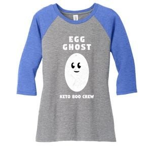 Funny Egg Ghost Of The Keto Boo Crew Squad Gift Women's Tri-Blend 3/4-Sleeve Raglan Shirt