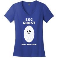 Funny Egg Ghost Of The Keto Boo Crew Squad Gift Women's V-Neck T-Shirt