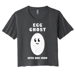 Funny Egg Ghost Of The Keto Boo Crew Squad Gift Women's Crop Top Tee