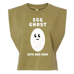 Funny Egg Ghost Of The Keto Boo Crew Squad Gift Garment-Dyed Women's Muscle Tee