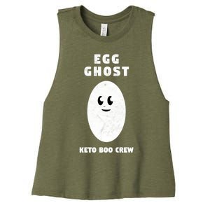 Funny Egg Ghost Of The Keto Boo Crew Squad Gift Women's Racerback Cropped Tank