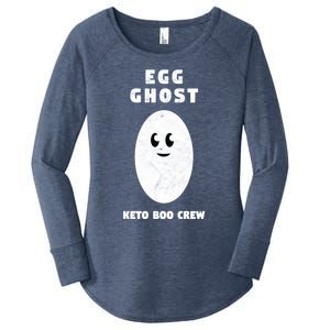 Funny Egg Ghost Of The Keto Boo Crew Squad Gift Women's Perfect Tri Tunic Long Sleeve Shirt