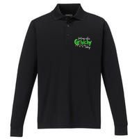 Feeling Extra Grinchy Today Christmas Lights Xmas Clothing Performance Long Sleeve Polo