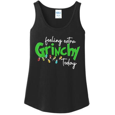 Feeling Extra Grinchy Today Christmas Lights Xmas Clothing Ladies Essential Tank