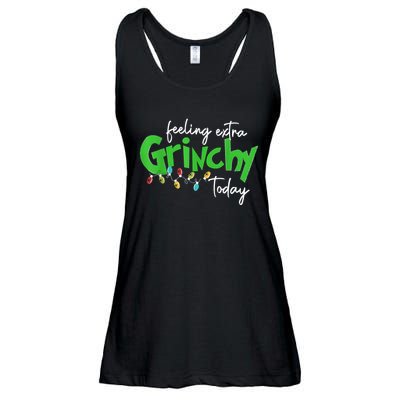 Feeling Extra Grinchy Today Christmas Lights Xmas Clothing Ladies Essential Flowy Tank