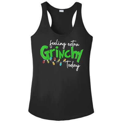 Feeling Extra Grinchy Today Christmas Lights Xmas Clothing Ladies PosiCharge Competitor Racerback Tank