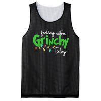 Feeling Extra Grinchy Today Christmas Lights Xmas Clothing Mesh Reversible Basketball Jersey Tank