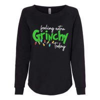 Feeling Extra Grinchy Today Christmas Lights Xmas Clothing Womens California Wash Sweatshirt