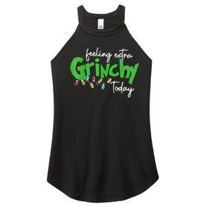 Feeling Extra Grinchy Today Christmas Lights Xmas Clothing Women’s Perfect Tri Rocker Tank