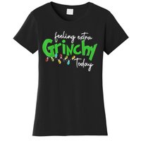 Feeling Extra Grinchy Today Christmas Lights Xmas Clothing Women's T-Shirt