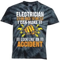 Funny Electrician Gift Cool Electrical Lineman Gag Quote Kids Tie-Dye T-Shirt