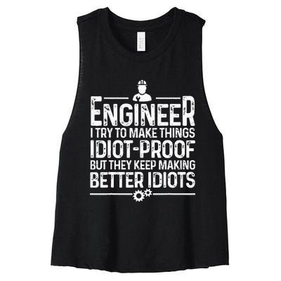 Funny Engineer Gift For  Cool Engineering Mechanic Women's Racerback Cropped Tank